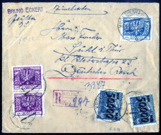 Cover 1924, Inflationsperiode 1.3.-15.3.1924, Rekobrief Vom 5.3.1924 Von Krolewska-Huta Nach Suhl In Thüringen, Deutsche - Autres & Non Classés