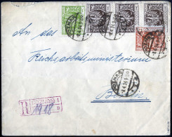 Cover 1924, Inflationsperiode 1.4.-15.4.1924, Rekobrief Vom 8.4.1924 Von Poznan Nach Berlin, Frankiert Mit Einem Dreiers - Autres & Non Classés