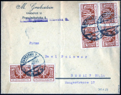 Cover 1924, Inflationsperiode 16.1.-31.1.1924, Brief Vom 30.1.1924 Vom Warschau Nach Berlin, Frankiert Mit Einem Viererb - Autres & Non Classés