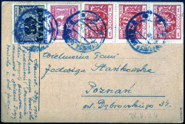 Cover 1924, Inflationsperiode 16.2.-29.2.1924, Postkarte Vom 28.2.1924 Von Stansat Nach Poznan, Frankiert Mit 10.000 M A - Autres & Non Classés