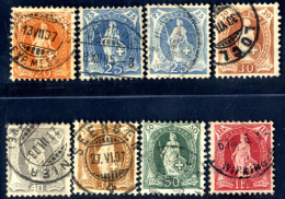 O 1905/07, Stehende Helvetia Auf Weißem Papier, Komplette Serie 8 Werte Mit WZ 1, Mi. 74-80 - Autres & Non Classés