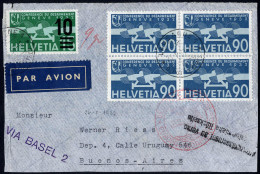 Cover 1937, Briefvorderseite Eines Südameikafluges Von Lausanne Am 20.5. Nach Buenos Aires Frankiert Unter Anderem Durch - Autres & Non Classés