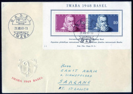 Cover 1948, Zwei FDC Mit IMABA Block Mit Nummer 11 Und 8, Mi. Bl. 13 / 240,- - Autres & Non Classés