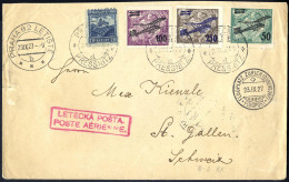 Cover 1927, Flugpost, Brief Von Prag 23.9.1927 über Zürich Nach St. Gallen Mit Mi. 199-201 + 252 Frankiert (Trojan 1000, - Autres & Non Classés