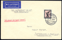 Cover 1929, Friedrichshafen - Dübendorf, 1 Mark Flugpost Mit Bordpoststempel Auf Brief Vom 20.10.1929 Nach Zuffenhausen, - Poste Aérienne & Zeppelin