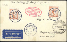 Cover 1930, Rundfahrt Lachen - Neustadt, Karte Von Lachen 13.7.1930 Nach Bochum Mit Zwei Stück 50 Pf. Flugpost Frankiert - Poste Aérienne & Zeppelin