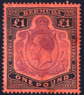 * 1918, 1Pound, Horizontal Fold And Repaired, Mi. 48 SG 55 - Bermudes
