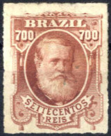 (*) 1877/78, Kaiser Pedro II Mit Weißem Vollbart, 700 R Rotbraun, Durchstochen Ohne Gummi, Mi. 46 - Autres & Non Classés
