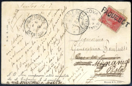 Cover 1912, Ansichtskarte Von Genua Vom 12.7.1912 Von Santos Nach Genova Gesandt, Frankiert Mit 100 R. Scharlach, überge - Autres & Non Classés