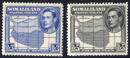 ** 1938, 3r, 5r, Two High Val,, Mi. 87-88 SG 103-104 - Somaliland (Herrschaft ...-1959)