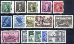 ** 1950/61, Official Stamps With G, Mi. 18-36 Without Mi. 23, 27, 33 - Sonstige & Ohne Zuordnung