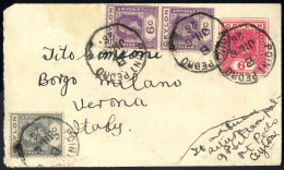 Cover 1926, Envelope 6 C. With 3 C. And Pair 6 C. From Point Pedro 6.6.26 To Verona, SG 340,343 - Ceylon (...-1947)