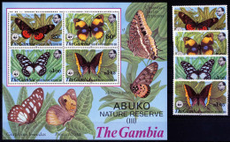 ** 1980, Naturschutz, Komplette Serie 4 Werte Und 1 Block, Postfrisch, Mi. 402-Bl5 - Gambia (1965-...)