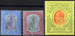 * 1908/14, Allegorie Und König Edward VII, Komplette Serie 10 Werte Ungebraucht Mit Wz. 3, 2½ P Und 5 Sh Mit Rostflecken - Montserrat