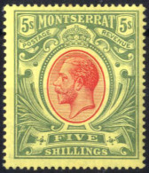* 1914, König Georg V, 5 Sh Ungebraucht, SG 48 Mi. 40 - Montserrat