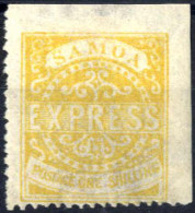 * 1877, EXPRESS, 1 Sh Gelb Type II, Gez. 12½ Ungebraucht, Sign. E Diena, SG 7 Mi. 5 II A - Samoa (Staat)