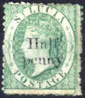 * 1863, Königin Viktoria, Half Penny Auf 6 P Smaragdgrün, Nicht Verausgabt, Wz. 2 Ungebraucht, Sign. Oliva, SG 9 Mi. I - St.Lucia (...-1978)