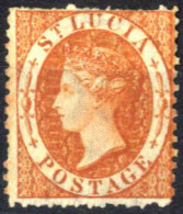 (*) 1864, Königin Viktoria, 1 Sh Orange, Wz. 2 Gez. 12½ Ohne Gummi, SG 14 Mi. 10 A - St.Lucia (...-1978)