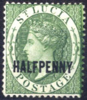* 1881/84, Königin Viktoria Mit Wertaufdruck, ½ P Grün, Wz. 2 Gez. 14 Ungebraucht, SG 23 Mi. 11 - St.Lucia (...-1978)