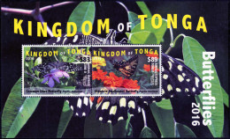 ** 2015, Schmetterlinge, Komplette Serie 2 Werte Exress-Block, Postfrisch, Mi. Bl 96 - Tonga (1970-...)