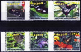 ** 2015, Schmetterlinge, Komplette Serie 6 Werte, Postfrisch, Mi. Bl 2044-2049 - Tonga (1970-...)