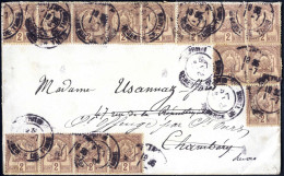 Cover 1904, Brief Aus Tunis Nach Chambrey Frankiert über 30 C. Mit 15 Marken Wappen Auf Punktiertem Grund 2 C. Rotbraun, - Sonstige & Ohne Zuordnung