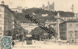 CPA 69 0033 LYON - Le Cours De L'Archevêché - Animée Tramways Pub Chocolat MOREUIL Attelages - écrite Et Circulée - Lyon 3