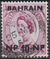 1957  Bahrein (...-1965) ° Mi:BH 112, Sn:BH 112, Yt:BH 104, Queen Elizabeth II With Black Overprint - Bahrein (...-1965)