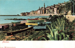 FRANCE - Menton - Bateau - Vue Sur La Mer - Carte Postale Ancienne - Menton