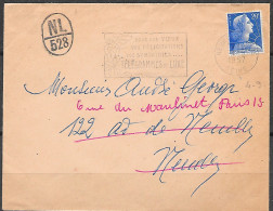 Lettre Avec Changement D'adresse Et Numéro Du Facteur NL/528 Dans Un Oval De Neuilly Sur Seine 4-9 1957 - Covers & Documents