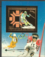 Tchad 1983, Winter Olympic Games In Sarajevo, Skiing, BF Gold, IMPERFORATED - Hiver 1984: Sarajevo