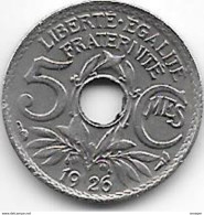 France 5 Centimes 1926   Km 875 Xf+ - 5 Centimes