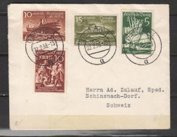 Danzig 1938, Mi 302/3 + 285/6 Auf Brief Nach Die Schweiz(D3661) - Postwaardestukken