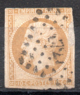 FRANCE / EMPIRE N° 13 A  10c Bistre  Type I Oblitéré - 1853-1860 Napoléon III