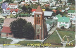 195CFKA TARJETA DE LAS ISLAS FALKLAND - MALVINAS DE CHRIST CHURCH CATHEDRAL STANLEY - Falkland Islands