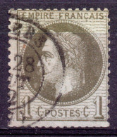 FRANCE / EMPIRE LAURE N° 25  1c Vert   Oblitéré - 1863-1870 Napoléon III. Laure