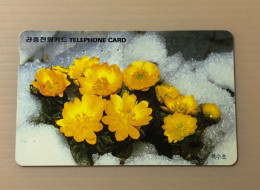 Korea Phonecard, Yellow Flower, 1 Used Card - Corea Del Sur