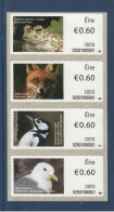 EIRE Irlande, **, Yv D 47, 48, 49, 50, Mi AT 47 à 50, SG 43 A, Vignettes Adhésives De Distributeur, Faune, - Franking Labels