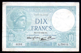 554-France Billet De 10 Francs 1940YG L79111 - 10 F 1916-1942 ''Minerve''
