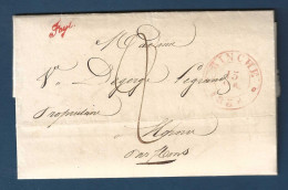 L 1836 Marque Cursive  Fayt " (distribution) + DC BINCHE + "2"pour Mons - 1830-1849 (Belgique Indépendante)