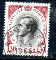 MONACO 1964 PRINCE RAINIER III 1.30fr USED USATO OBLITERE' - Usados