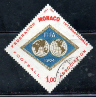 MONACO 1964 FIFA FEDERATION INTERNATIONALE DE FOOTBALL 60th ANNIVERSARYSOCCER 1fr USED USATO OBLITERE' - Usati