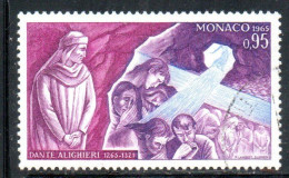 MONACO 1966 DANTE ALIGHIERI 700th ANNIVERSARY BIRTH WATCHING ARROGANT AND CROSS SALVATION 95c USED USATO OBLITERE' - Usados