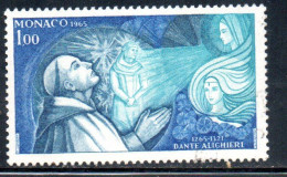 MONACO 1966 DANTE ALIGHIERI 700th ANNIVERSARY BIRTH INVOCATION OF ST. BERNARD BEATRICE 1fr USED USATO OBLITERE' - Usados