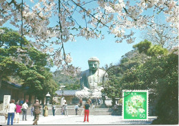 Carte Maximum - Japan - Flor De Cerejeira - Cherry Bloom - Cerisiers En Fleur - Postcard Near The Buddha Kamakura  - Tarjetas – Máxima