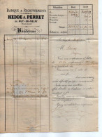 VP22.925 - 1877 - Bordereau - Banque & Recouvrements HEDDE & PERRET à LE PUY - EN - VELAY Pour AUZON - Banca & Assicurazione