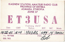 Q 17 - 106 ETIOPIA, Asmara Radio - 1965 - Radio Amateur