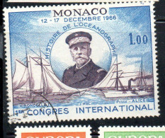 MONACO 1966 CONGRESS OF THE HISTORY OF OCEANOGRAPHY PRINCE ALBERT I 1fr USED USATO OBLITERE' - Usati