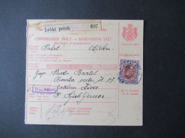 Jugoslawien 1931 Paketkarte Stempel Und Zettel Loski Potok Nach Ljubljana Mit 2 Stempeln Rückseitig - Cartas & Documentos