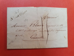 Cursive De St Lattier Sur Lettre Avec Texte Pour Grenoble En 1853 - J 385 - 1849-1876: Klassik